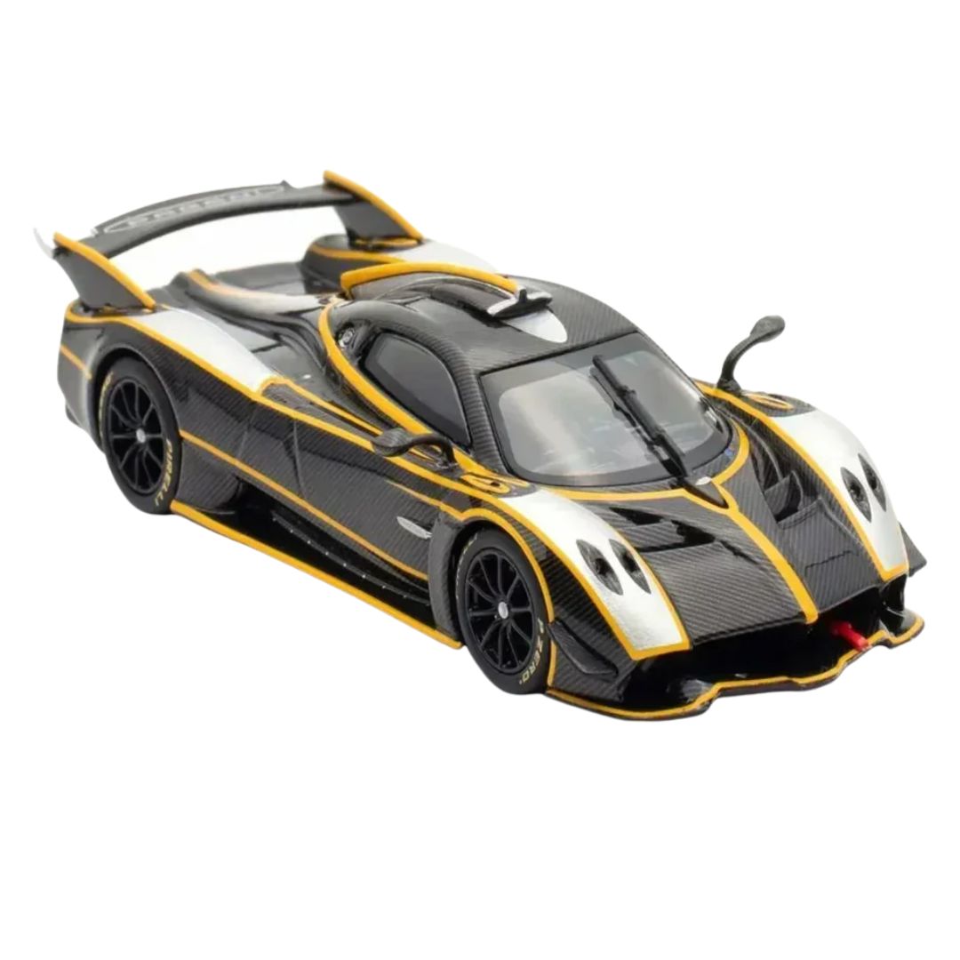 Pagani Huayrar (Black Carbon And Silver) 1:64 Scale Die-Cast Car By Lcd Models By Lcd Models