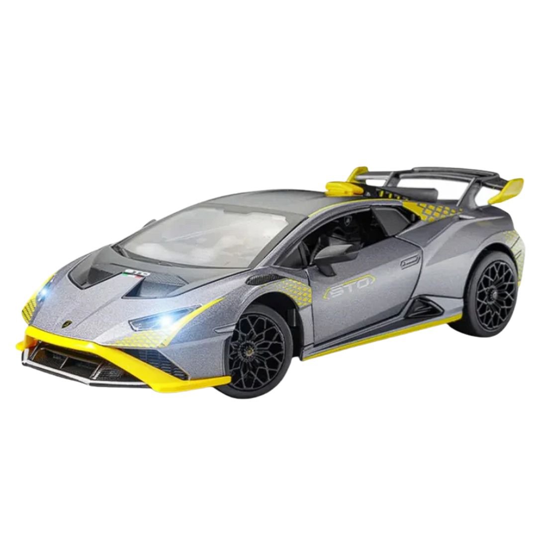 Grey Lamborghini Huracan STO 1:32 Scale Die-Cast car By MSZ