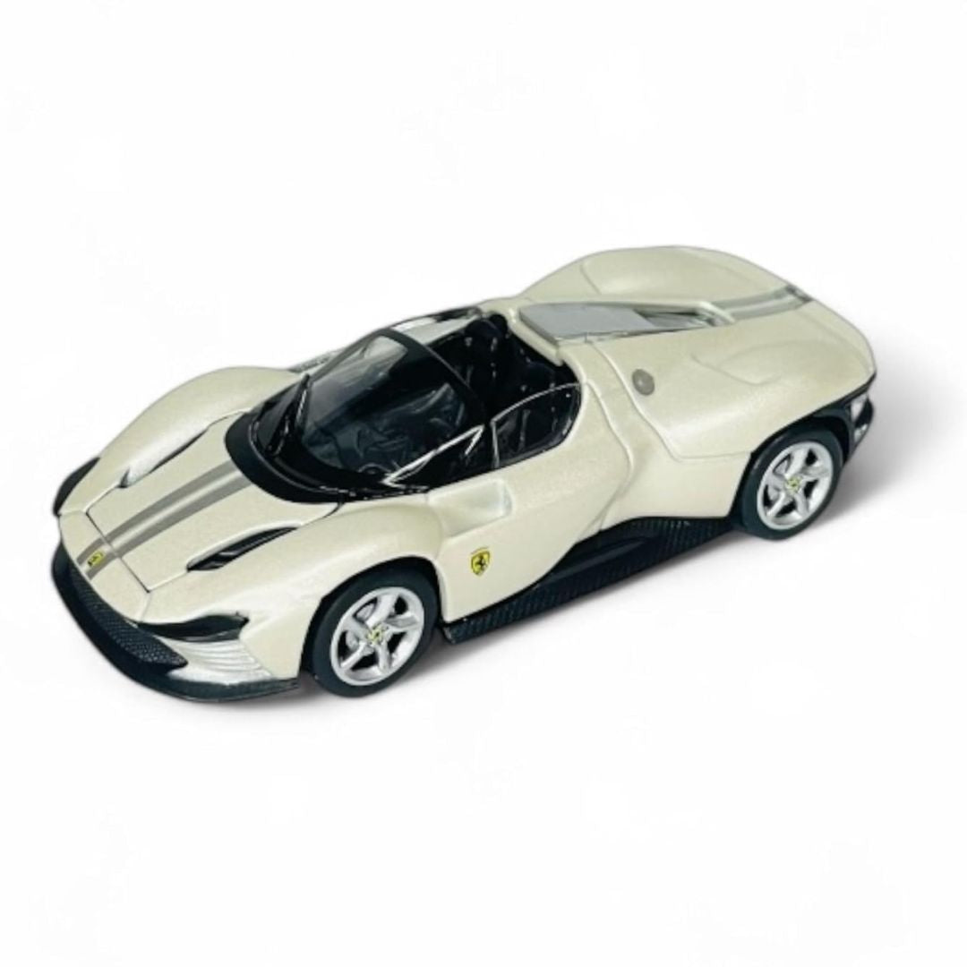 White Race &amp; Play Ferrari Daytona SP3 1:64 Scale Die-Cast Car By Bburago