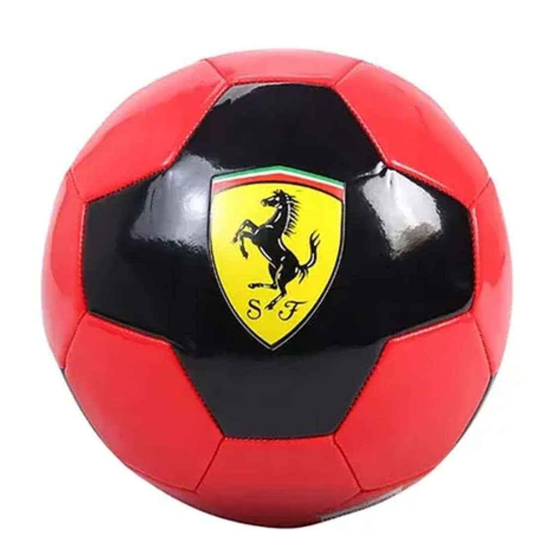 FERRARI MACHINE SEWING SOCCER BALL-  BLACK-RED Size 5 by Mesuca -Mesuca - India - www.superherotoystore.com