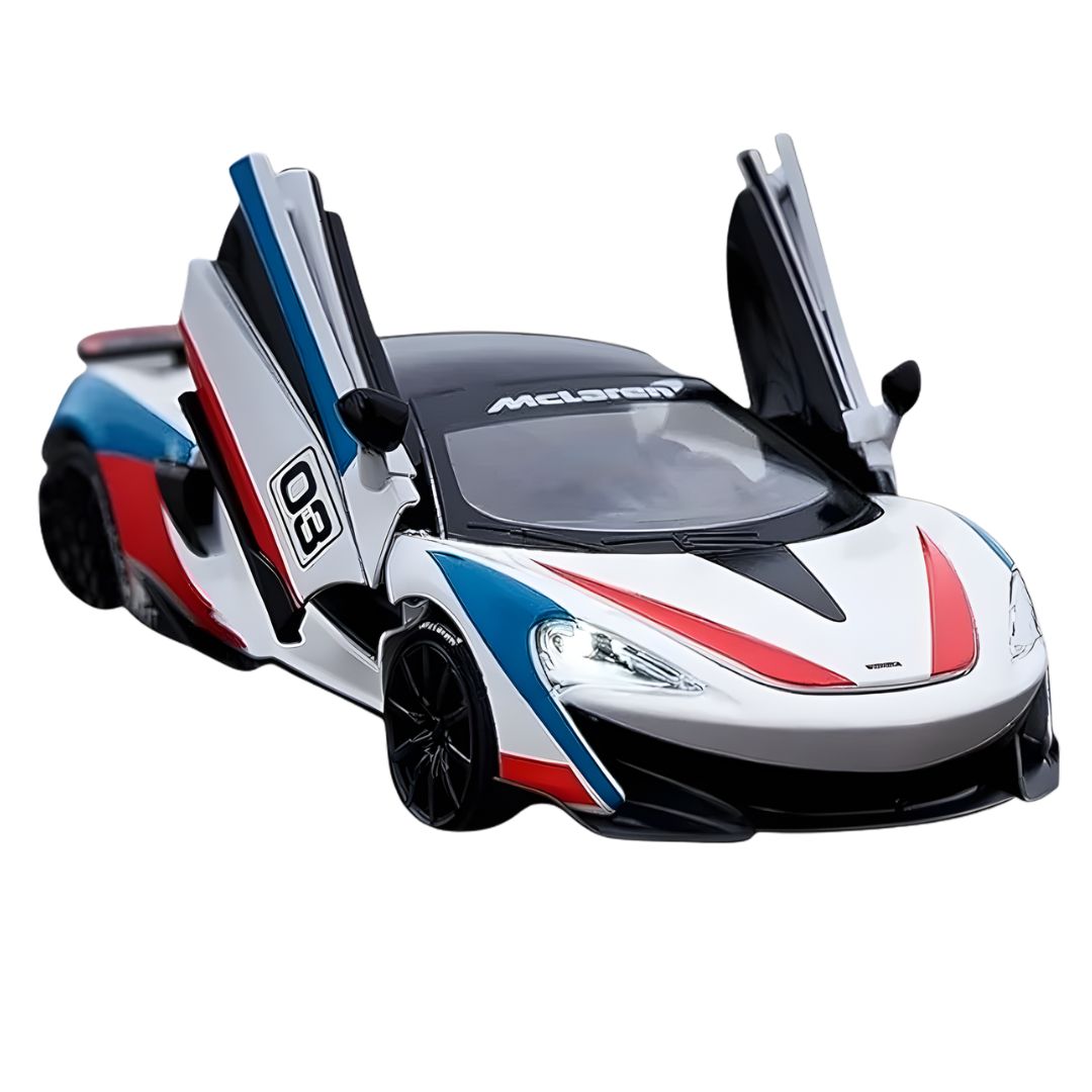 White MCLAREN 600LT 1:32 Scale Die-Cast Car By RMZ -RMZ - India - www.superherotoystore.com