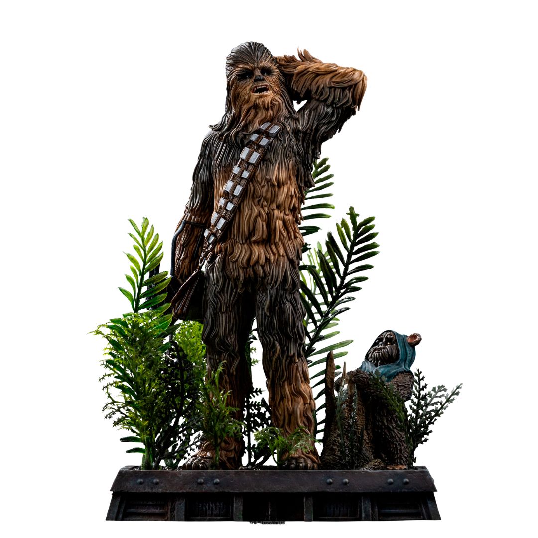 Star Wars Chewbacca And Tokkat Art Statue By Iron Studios