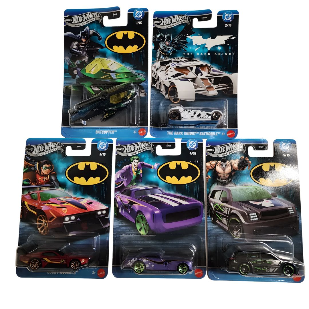 Hot Wheels Silver Series Batman Themed Assortmet 1:64 Scale Die-Cast Assortment Set 5 -Hot Wheels - India - www.superherotoystore.com