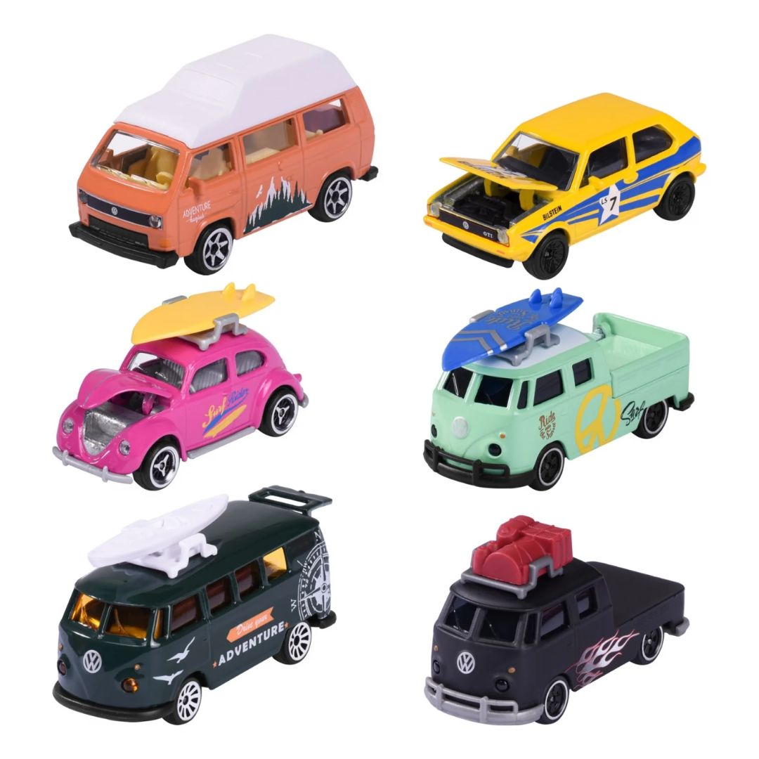 Vw The Originals 6 Premium Diecast Cars Assortment By Majorette By Majorette