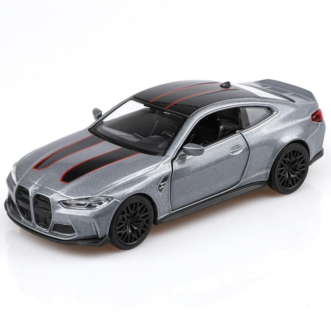 Silver BMW M4 CSL 1:43 Scale Die-Cast Car By RMZ