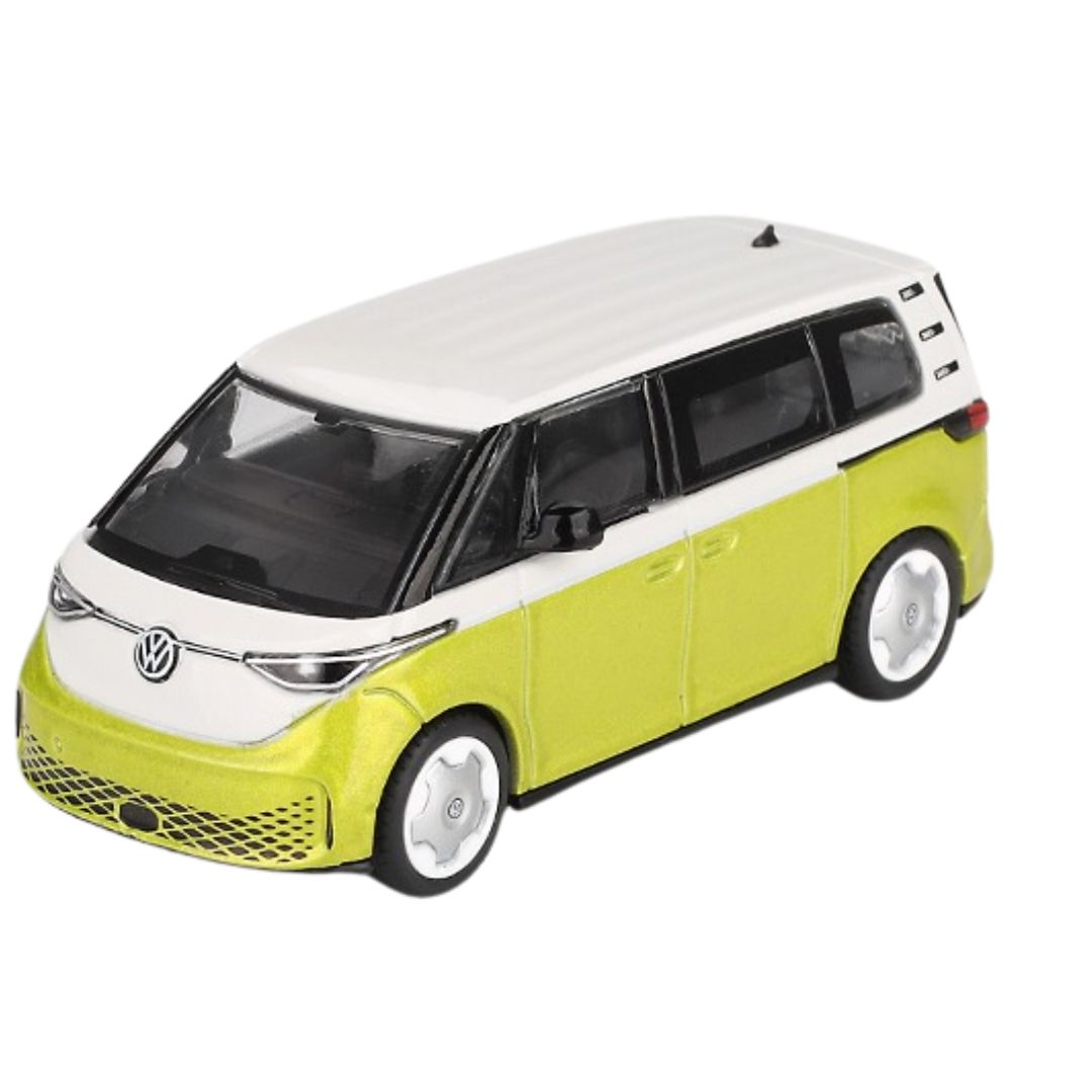 Candy White / Pomelo Yellow Volkswagen ID.Buzz 1:64 Scale Die-Cast Car By Mini GT