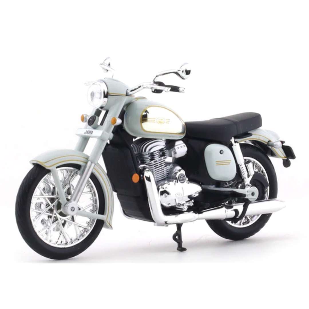 Grey JAWA CLASSIC CHROME VERSION Die-cast Bike By Maisto -Maisto - India - www.superherotoystore.com