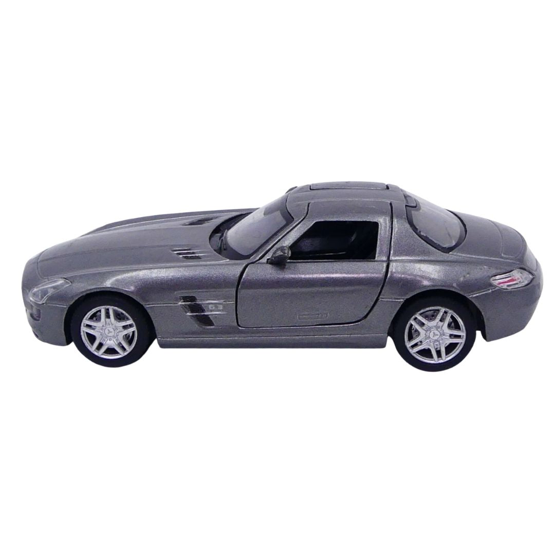Grey Mercedes Benz SLS AMG 1:36 Scale Die-Cast Car By Kinsmart -Kinsmart - India - www.superherotoystore.com