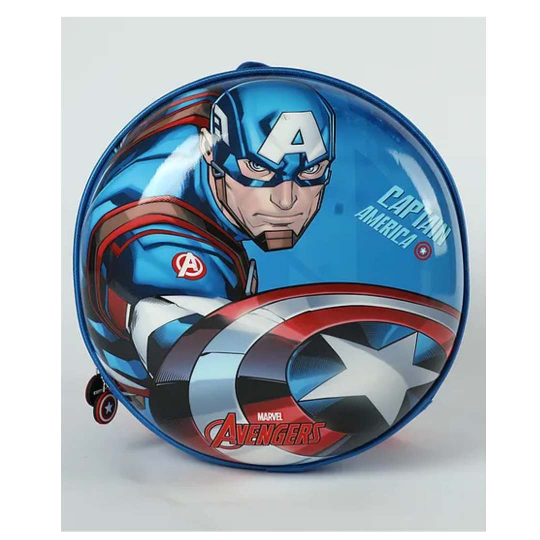 MARVEL CAPTAIN AMERICA ROUND SHAPE HARDSHELL BAG - BLUE/RED  by Mesuca -Mesuca - India - www.superherotoystore.com