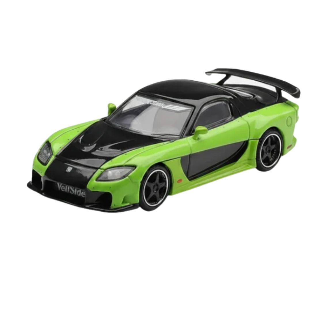 Mazda Rx-7 Veilside Fortune7 Green 1:64 Scale Die-Cast Car By Mini Gt