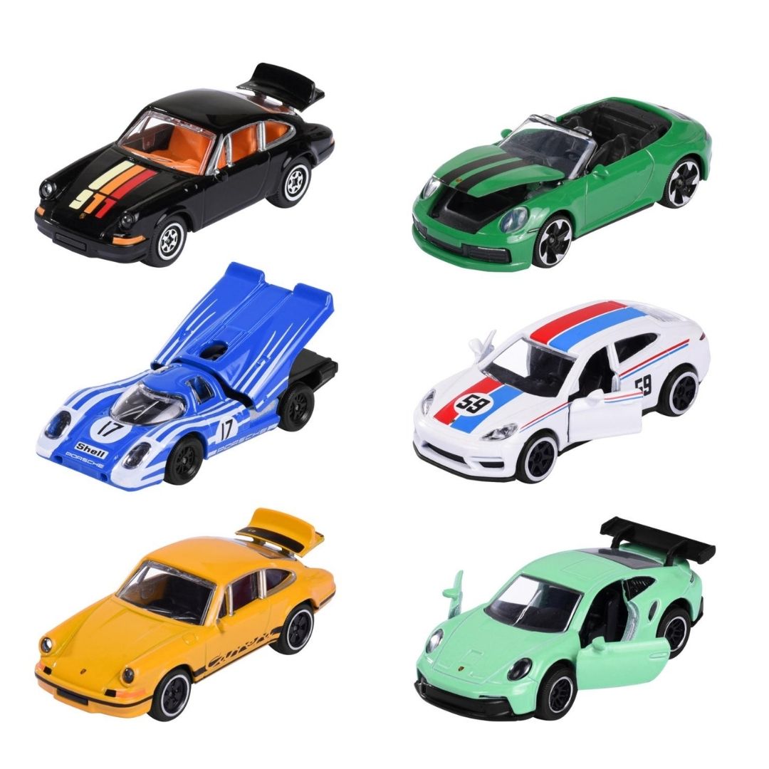 Porsche Premium Series - 6 Pack 1:64 Scale Die-Cast Car Set By Majorette -Majorette - India - www.superherotoystore.com