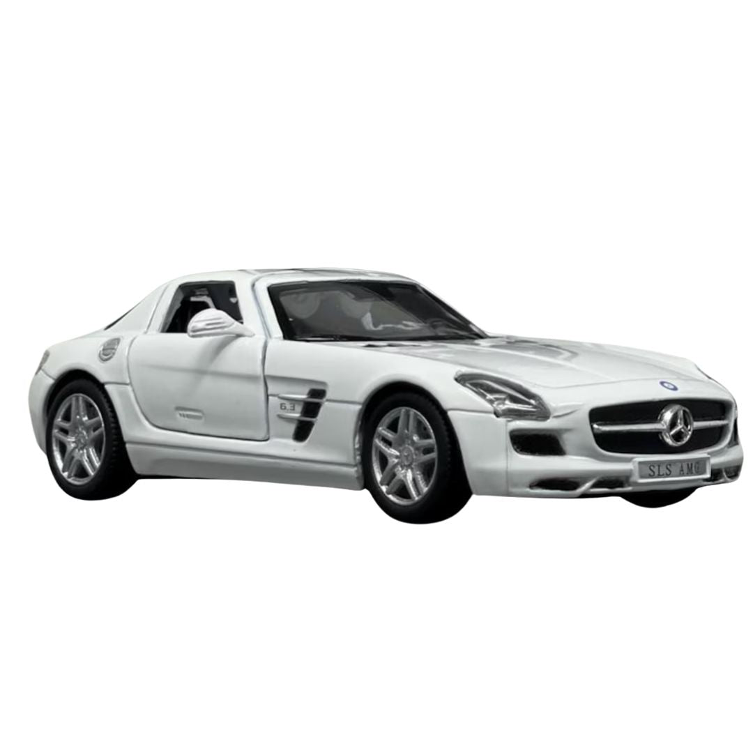 White Mercedes Benz SLS AMG 1:36 Scale Die-Cast Car By Kinsmart -Kinsmart - India - www.superherotoystore.com