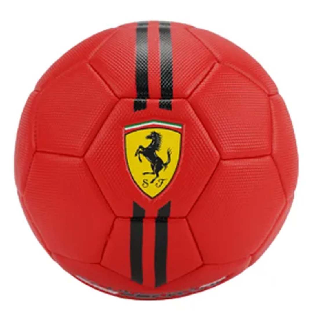 FERRARI Size 5 MACHINE SEWING SOCCER BALL- BLACK & RED by Mesuca -Mesuca - India - www.superherotoystore.com