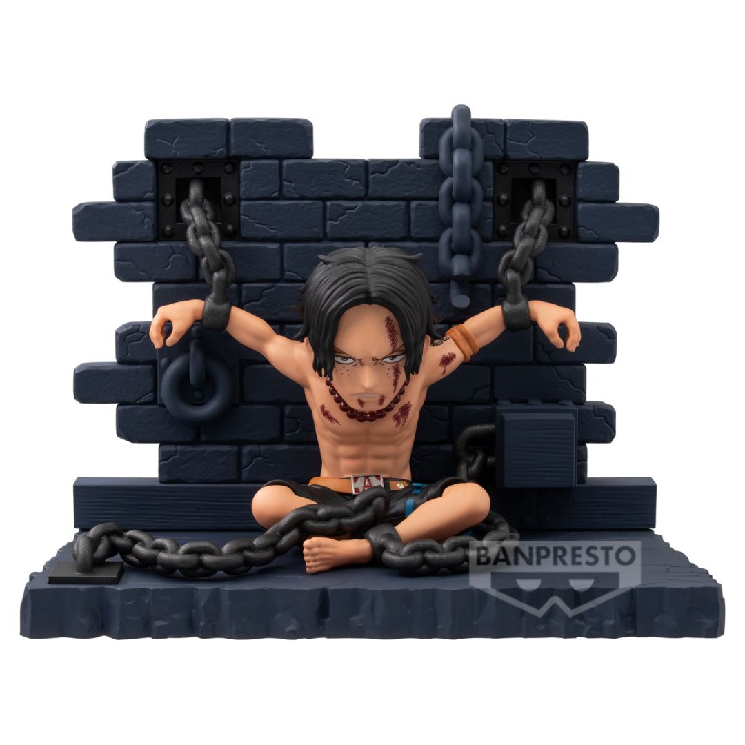 One Piece World Collectable Figure Log Stories - Portgas D.Ace- Impeldown Statue By Banpresto
