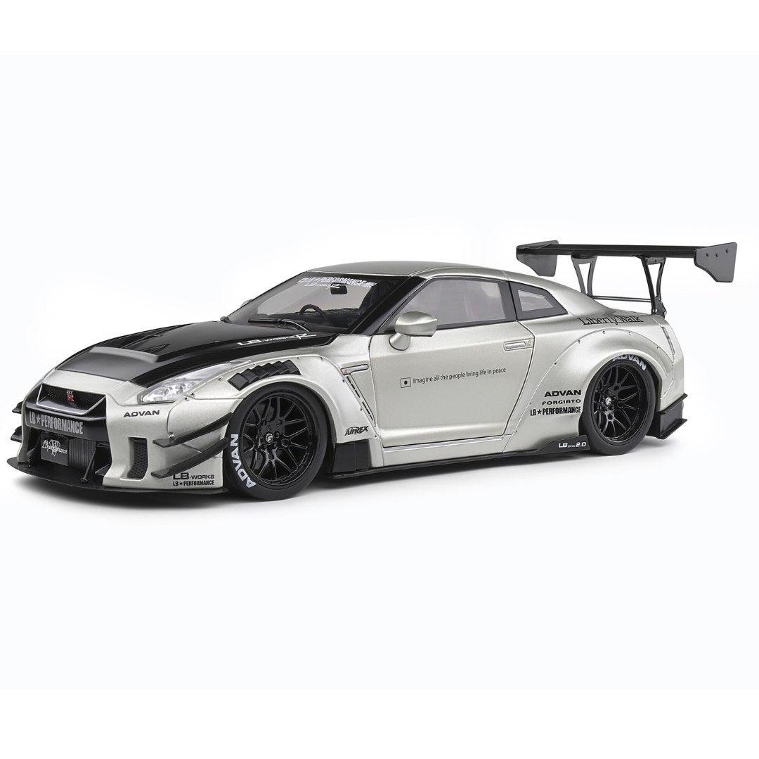 Silver 2020 Nissan GT-R R35 LBWK Kit 2.0  1:18 Scale die-cast car by Solido -Solido - India - www.superherotoystore.com