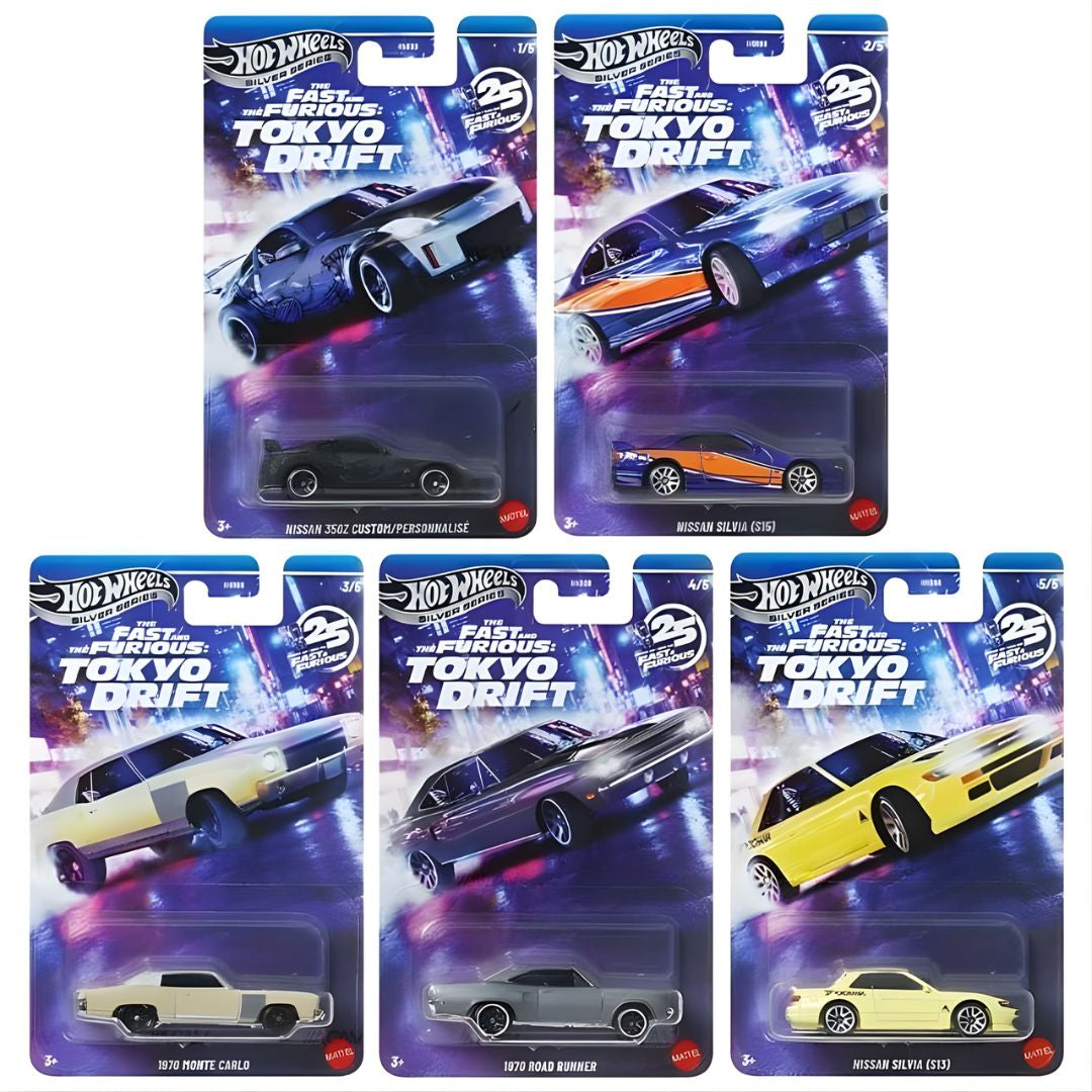 Hot Wheels Silver Series Fast &amp; Furious Tokyo Drift Assortmet 1:64 Scale Die-Cast Assortment Set 4 -Hot Wheels - India - www.superherotoystore.com