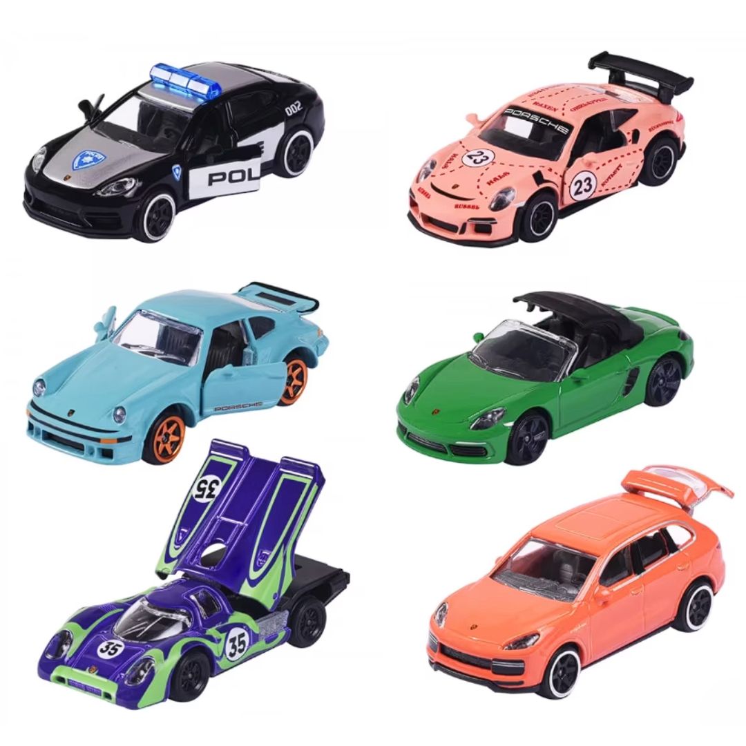 Porsche Premium 6 Diecast Cars Assortment By Majorette By Majorette