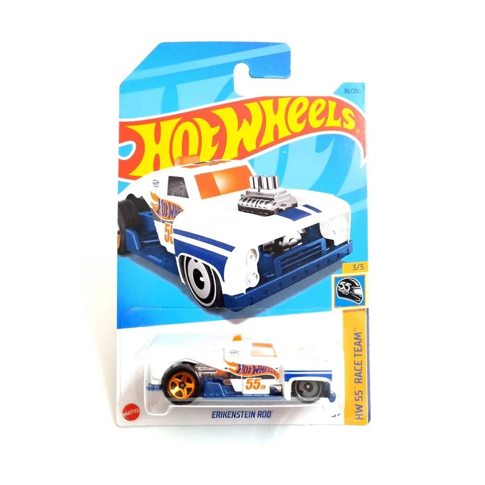 HW 55 Race Team White Erikenstein Rod (86/250) 1:64 Scale Die-Cast Car By Hot Wheels -Hot Wheels - India - www.superherotoystore.com