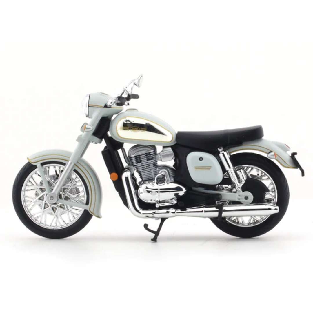 Grey JAWA CLASSIC CHROME VERSION Die-cast Bike By Maisto -Maisto - India - www.superherotoystore.com