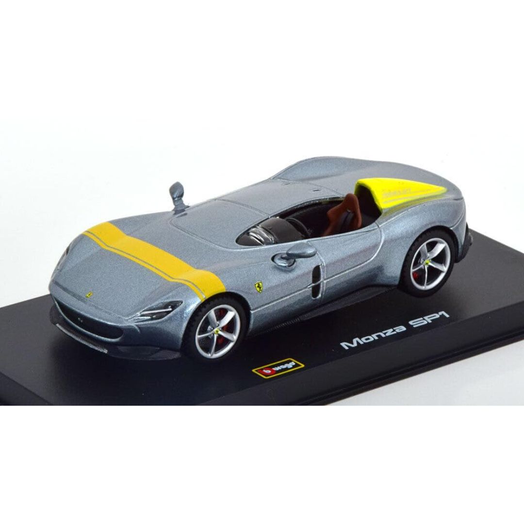Silver Ferrari Monza SP1 1:43 Scale Die-Cast car by Bburago -Bburago - India - www.superherotoystore.com