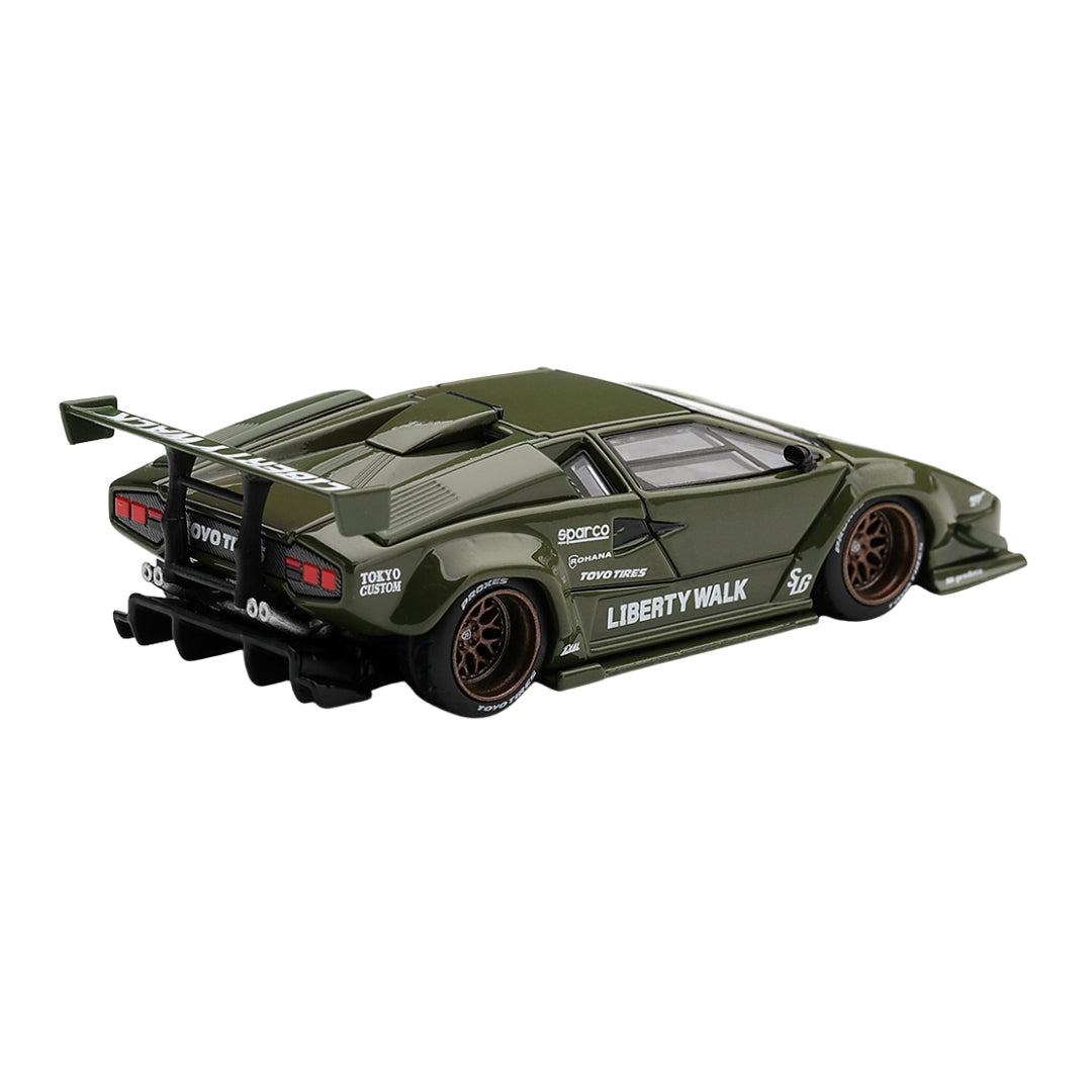 Lamborghini Countach Lb-Works Army Green1:64 Scale Die-Cast Car By Mini Gt -Mini GT - India - www.superherotoystore.com