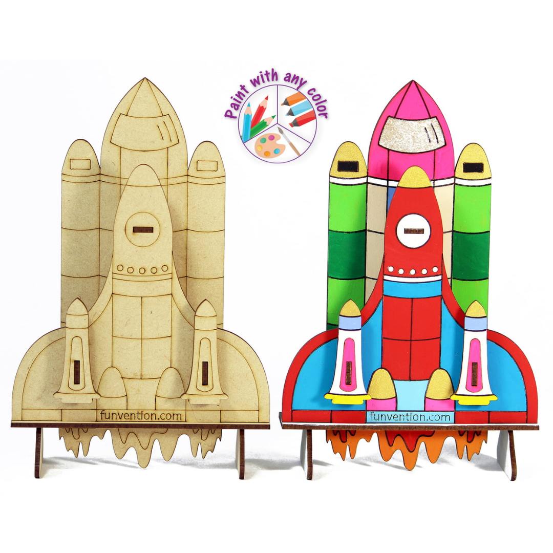 3D Coloring Model - Space Shuttle -Funvention - India - www.superherotoystore.com