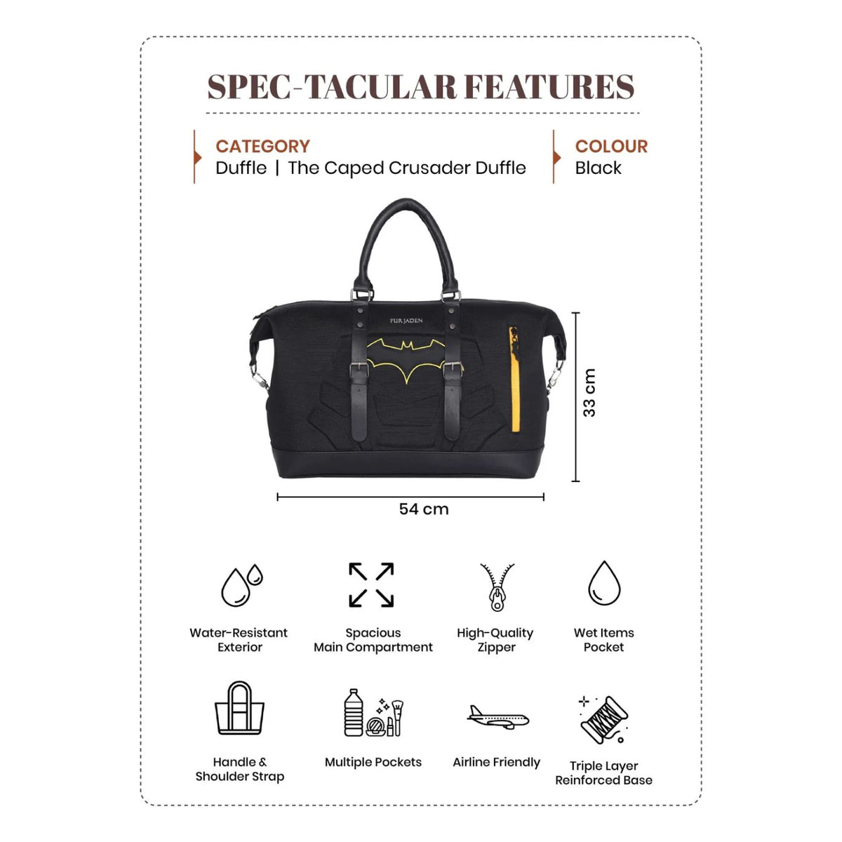 The Caped Crusader Duffle By Fur Jaden