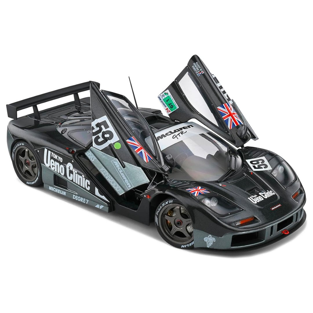 Black 1995 McLaren F1 GTR Short Tail 24h LeMans 1:18 Scale die-cast car by Solido -Solido - India - www.superherotoystore.com