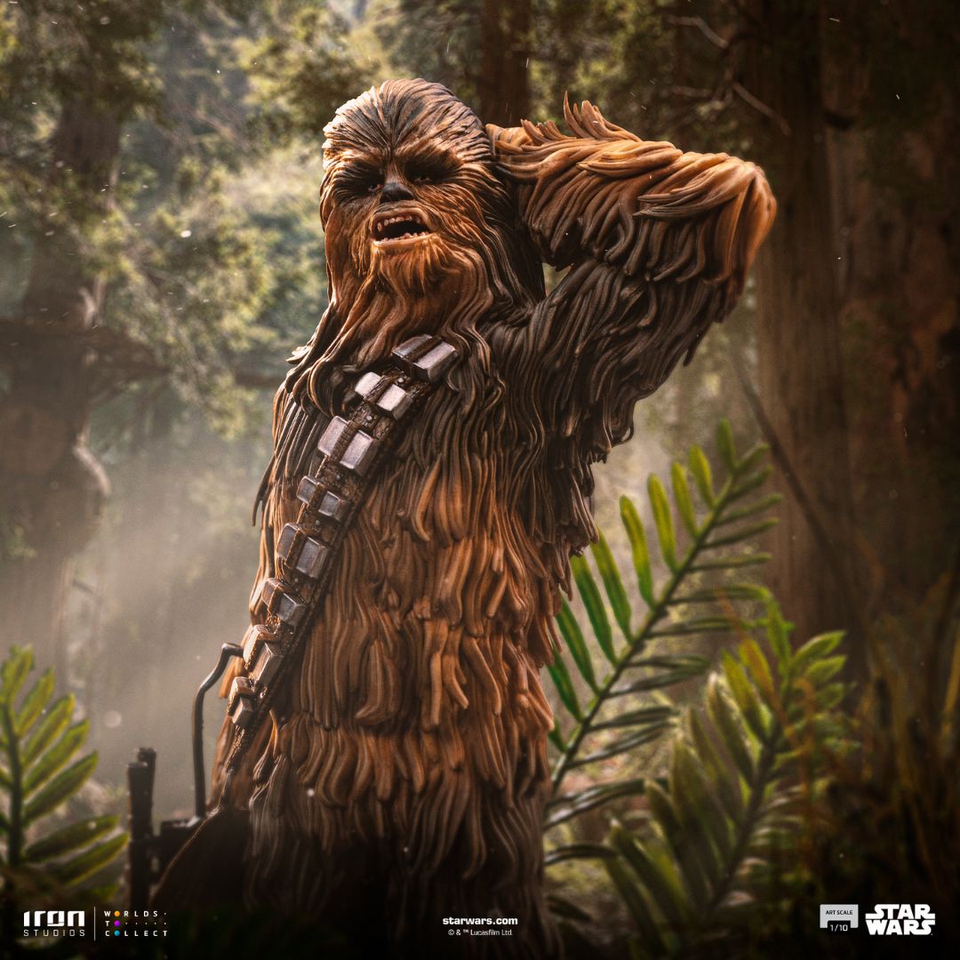 Star Wars Chewbacca And Tokkat Art Statue By Iron Studios