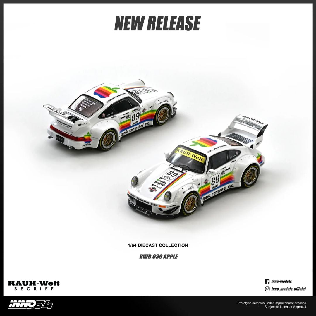 Porsche Rwb 930 #89 Apple Levery (White) 1:64 Scale Die-Cast Car By Inno64