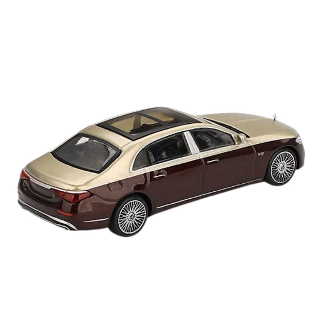Mercedes-Maybach S680 Gold & Dark Red Metallic (Lhd) 1:64 Scale By Mini Gt -Mini GT - India - www.superherotoystore.com