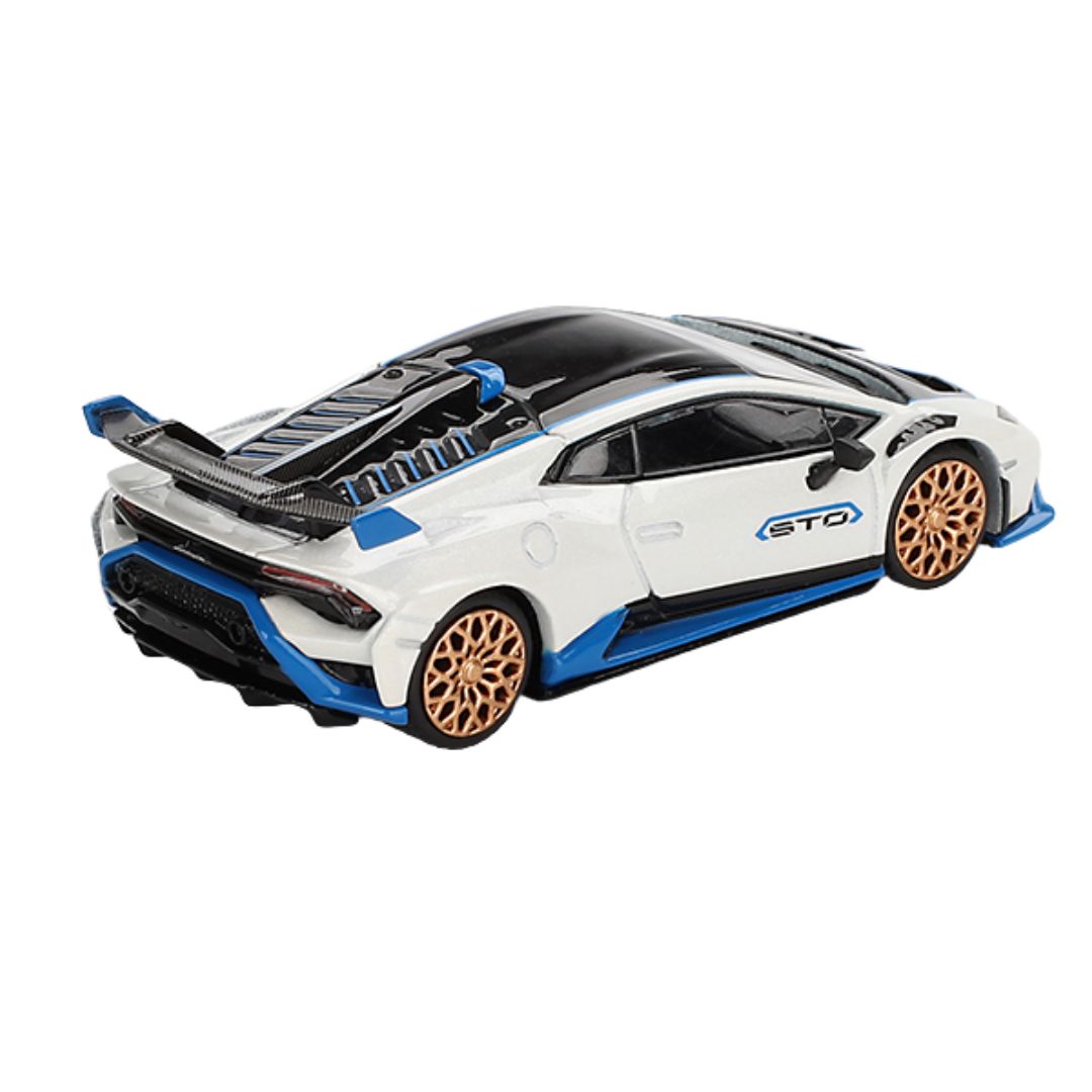 Bianco Asopo Lamborghini Huracán STO 1:64 Scale Die-Cast Car By Mini GT