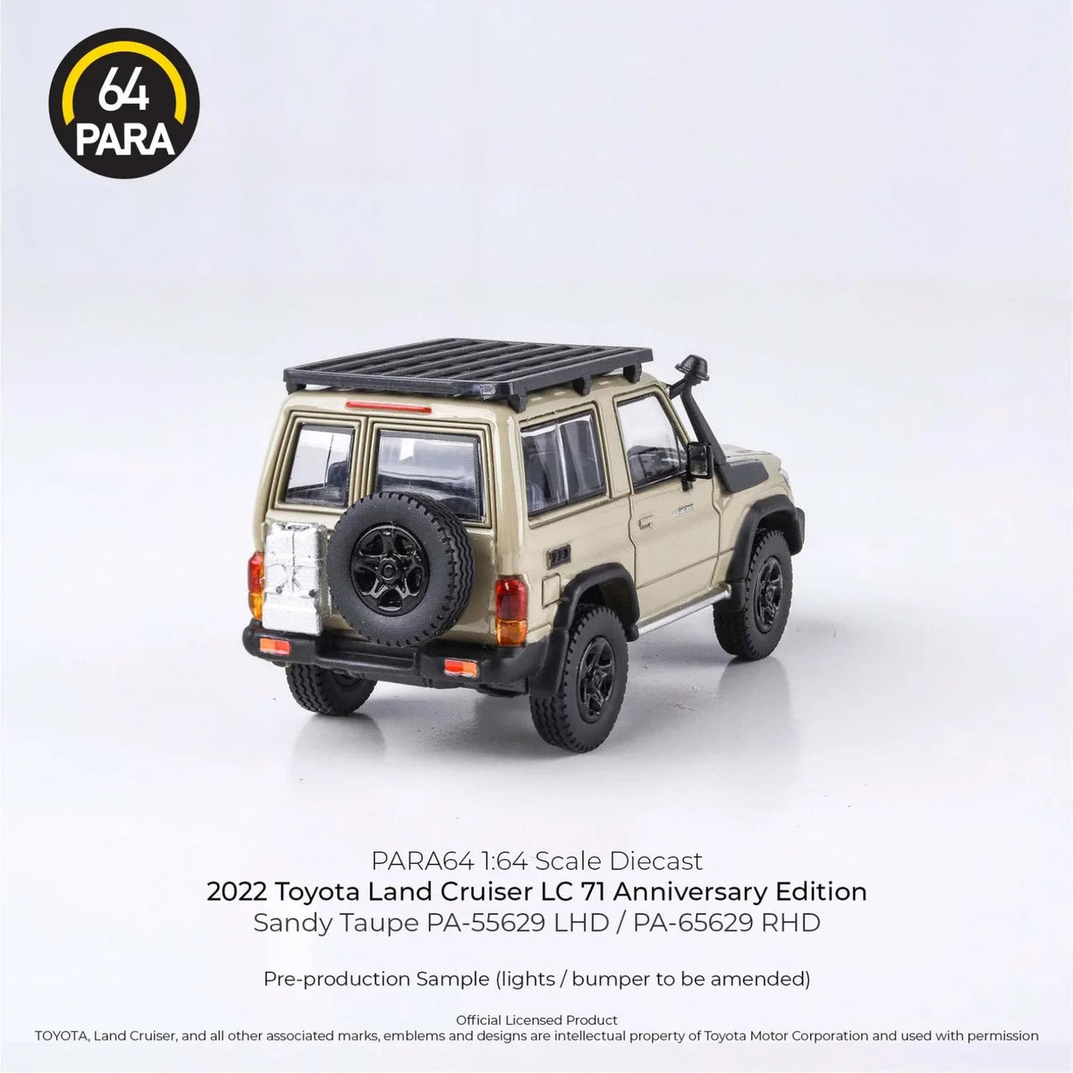 Toyota Land Cruiser Lc71 Anniversary Edition Sandy Taupe 1:64 Diecast Car By Para64
