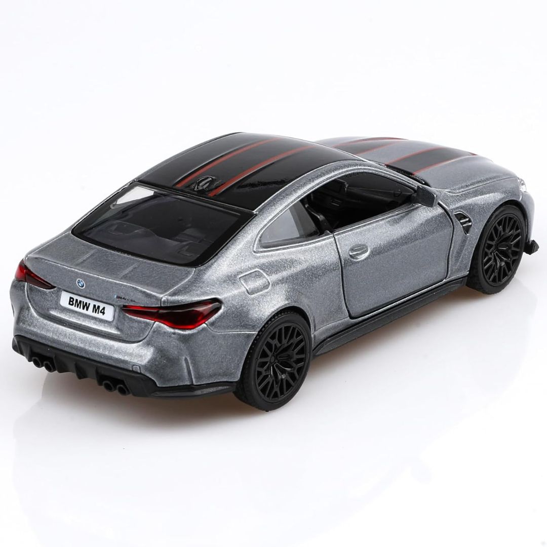 Silver BMW M4 CSL 1:43 Scale Die-Cast Car By RMZ