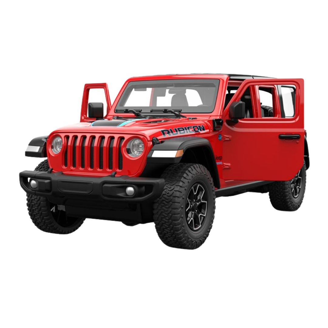 Red Jeep Wrangler Rubicon 4Xe 1:24 Scale Die-Cast Car By Rastar -Rastar - India - www.superherotoystore.com