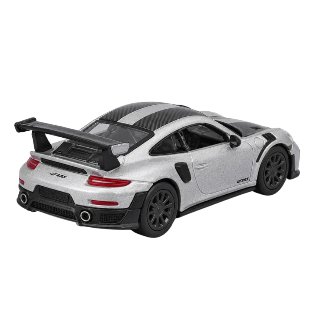 Porsche 911 Gt2 Rs Silver Die-Cast Model Car 1:64 Scale Diecast Car By Bburago