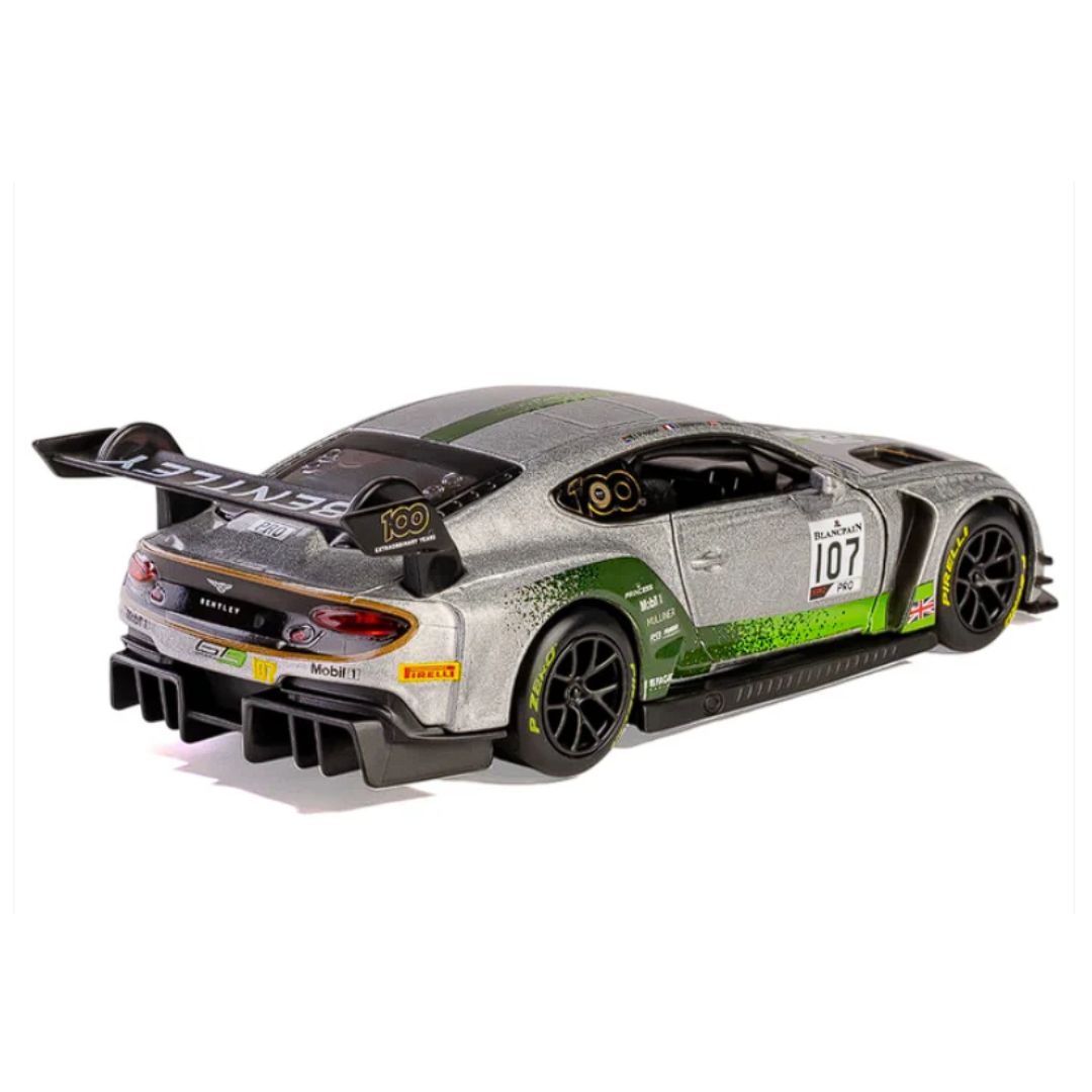 Silver BENTLEY CONTINENTAL GT3 1:32 Scale Die-Cast Car By RMZ -RMZ - India - www.superherotoystore.com