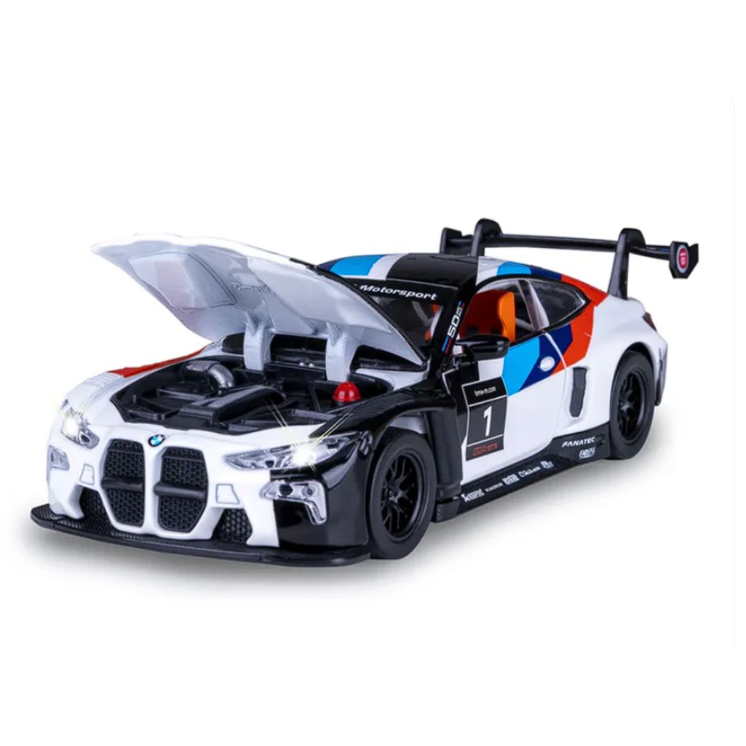 White BMW M4 GT3 1:32 Scale Die-Cast car By MSZ