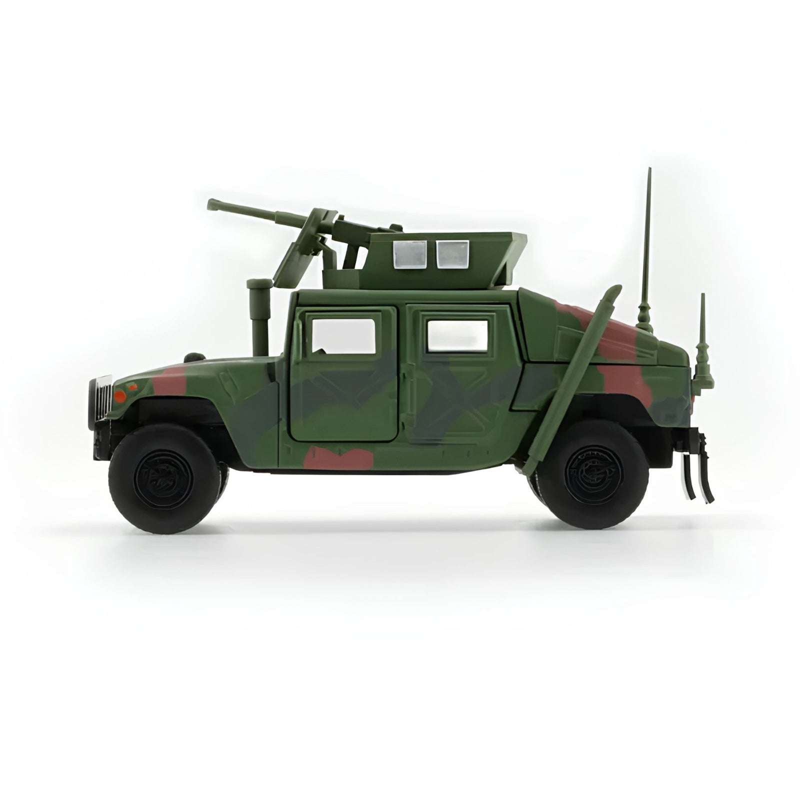 Humvee 4-Ct -Woodlan Camo W/Stand Plate 1:64 Diecast Car By Bmc