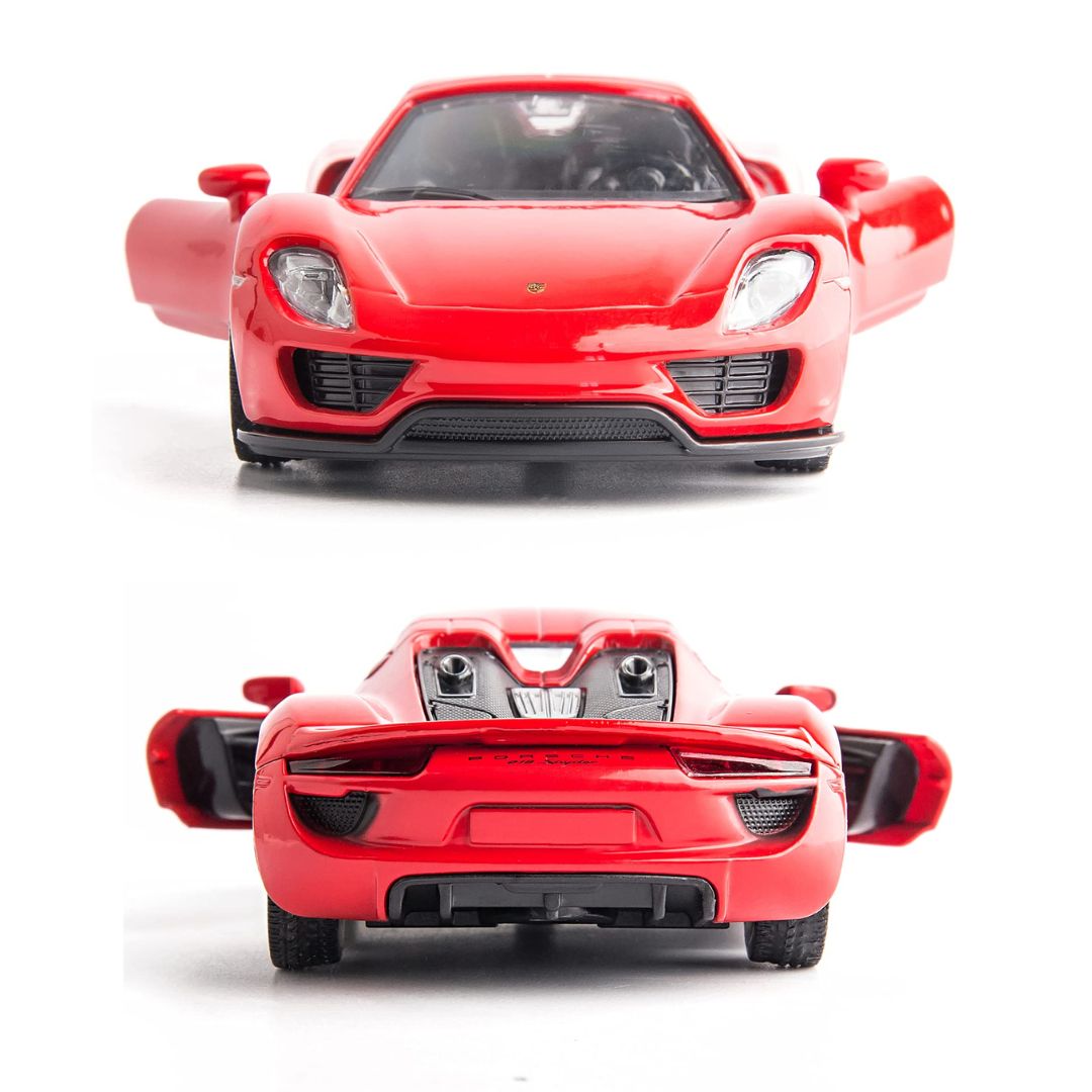 Red Porsche 918 Spyder 1:43 Scale Die-Cast Car By RMZ