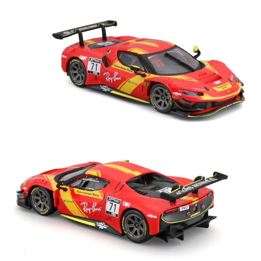 Ferrari Racing 296 GT3 1:43 Scale Die-Cast Car By Bburago -Bburago - India - www.superherotoystore.com