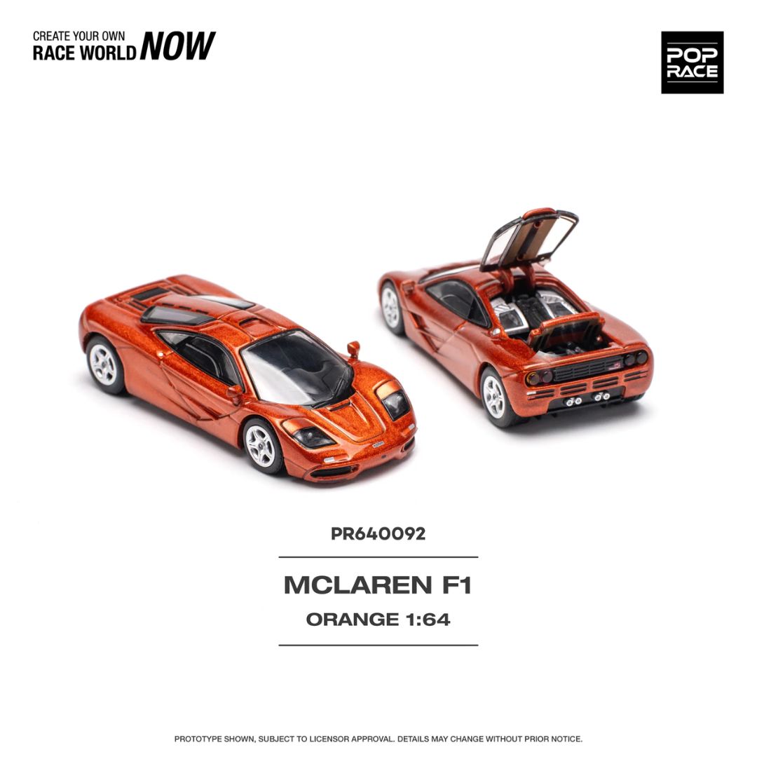 Mclaren F1 Orange* 1:64 Diecast Car By Pop Race -Pop Race - India - www.superherotoystore.com