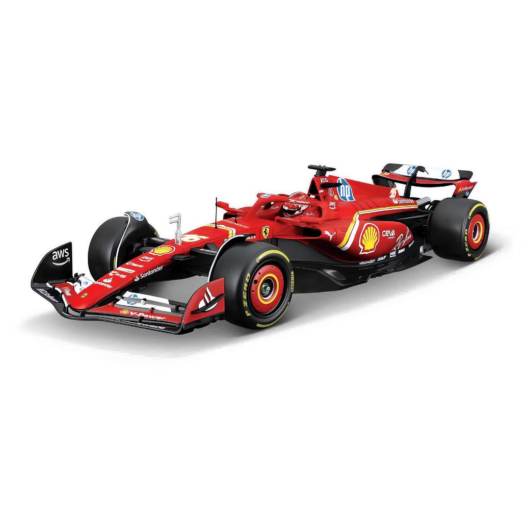 Ferrari Sf-24 Model (Model Kit With Pedestal) - Charles Leclerc 1/24 Scale Diecast Car By Bburago -Bburago - India - www.superherotoystore.com
