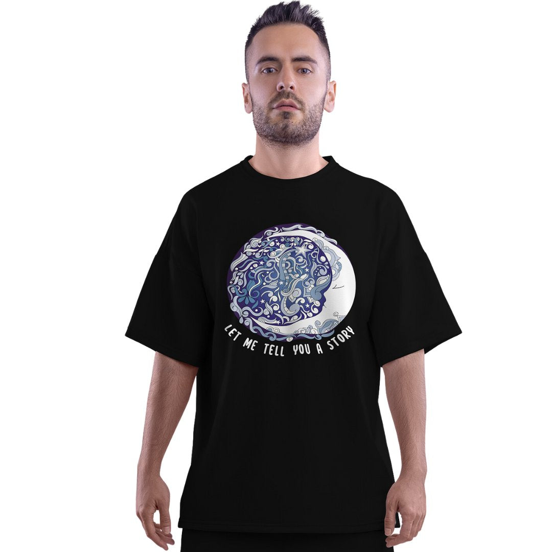 Let me tell you a story Men's Mandala Oversized T-Shirt -The Bay Store X The Doodleist - India - www.superherotoystore.com