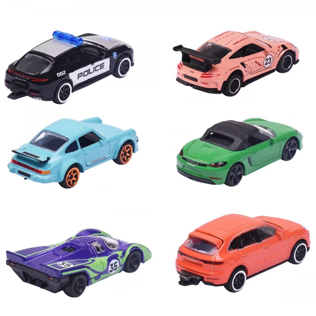 Porsche Premium 6 Diecast Cars Assortment By Majorette By Majorette -Majorette - India - www.superherotoystore.com