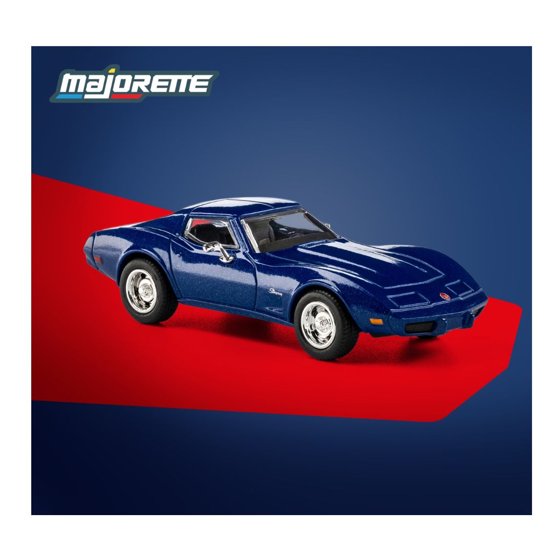 Collection Series Blue Chevrolet Corvette C3 1:64 Scale Die-Cast Car By Majorette