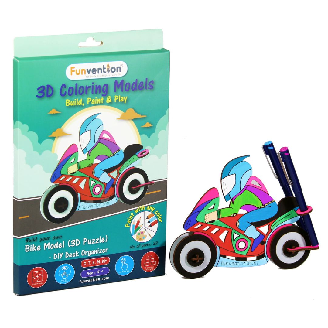3D Coloring Model - Bike -Funvention - India - www.superherotoystore.com