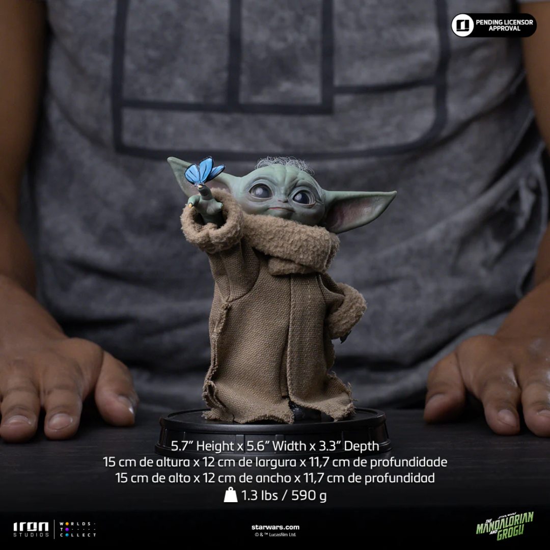 Mandalorian And Grogu Movie Grogu Butterfly Wonder Statue By Iron Studios