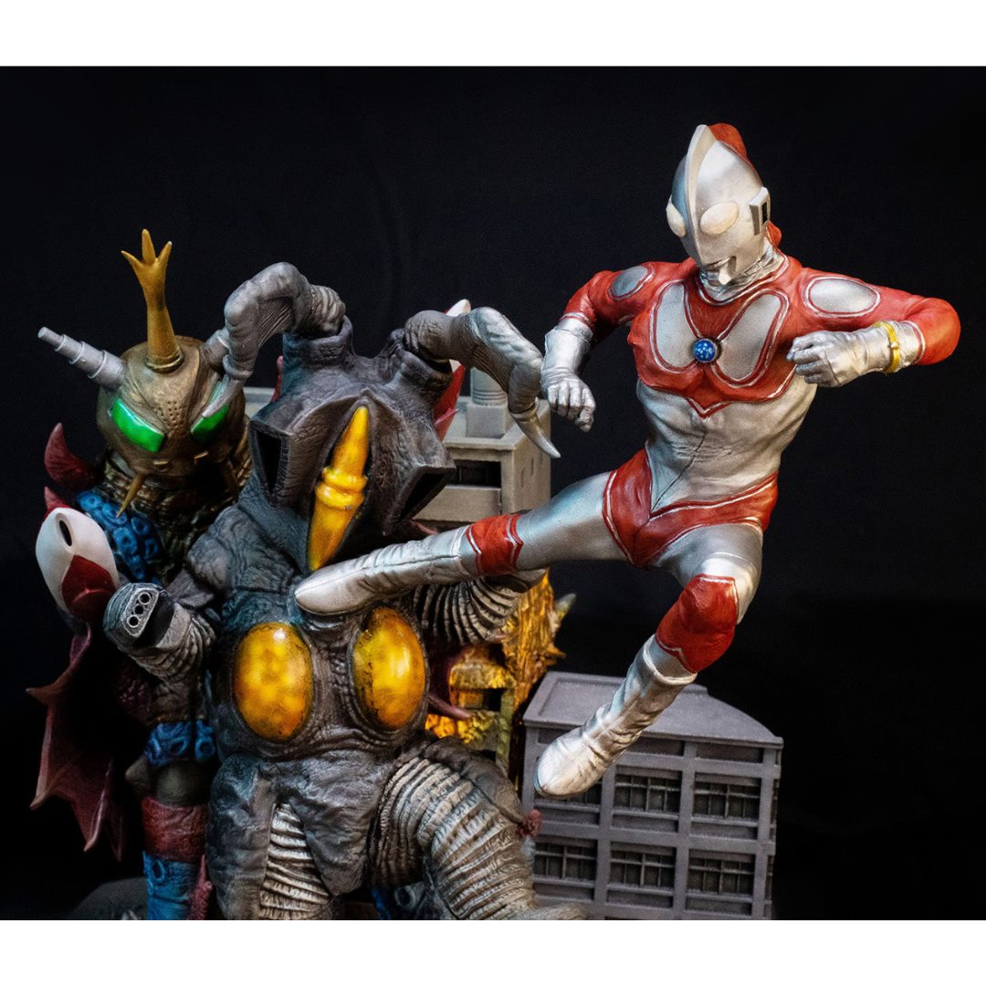 Ultraman Jack Vs Zetton Ii & Alien Bat Battle Scene Diorama Statue By Star Ace Toys
