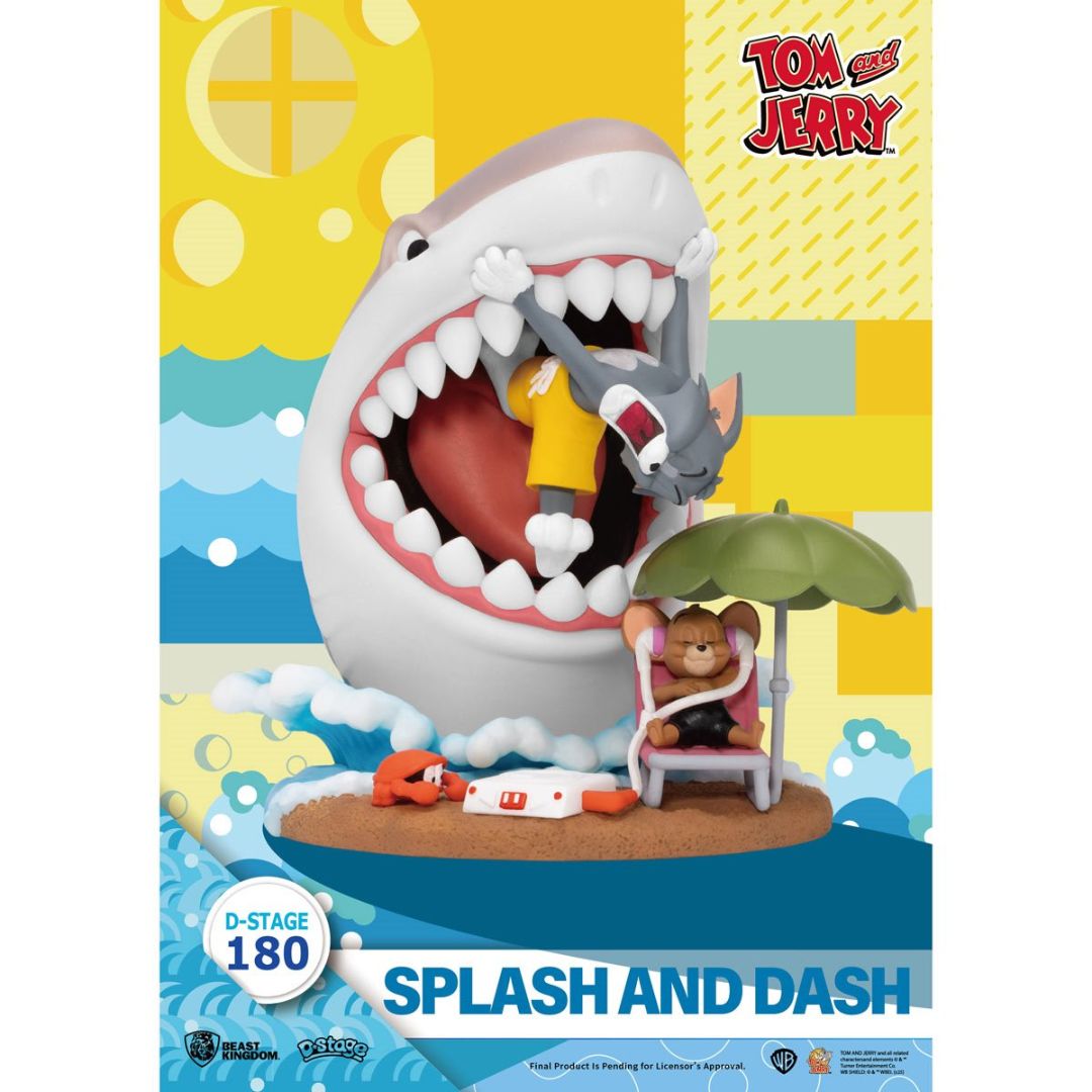 Tom And Jerry Splash And Dash Ds-180 D-Stage Statue By Beast Kingdom